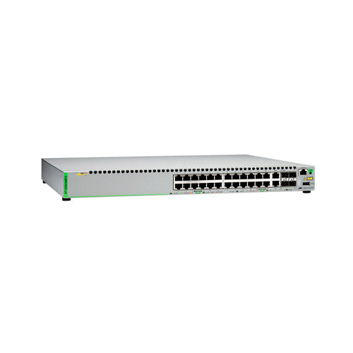 AT-GS924MPX-10 Allied Telesis CentreCOM GS900MPX AT-GS924MPX 24 x Ports PoE+ 1000Base-T + 2 x Ports Combo SFP + 2 x Ports SFP+ Layer 2 Managed Rack-mountable Stackable Gigabit Ethernet Network Switch