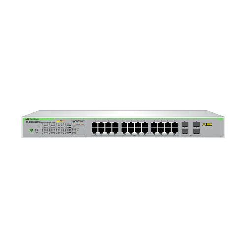 AT-GS950/28PS-40 Allied Telesis GS950 Series 24 x Ports 1000Base-T PoE+ + 4 x Ports SFP Rack-mountable Layer 2 Managed Gigabit Ethernet WebSmart Network Switch