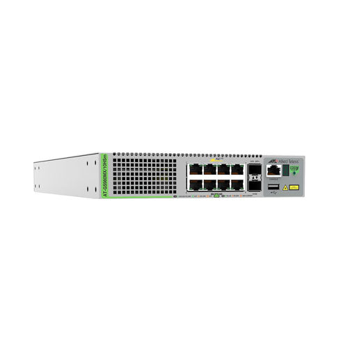 AT-GS980MX/10HSM-10 Allied Telesis CentreCOM GS980MX Series 8 x Ports 5Gigabit PoE+ + 2 x Ports SFP+ Layer 3 Managed Gigabit Ethernet Network Switch