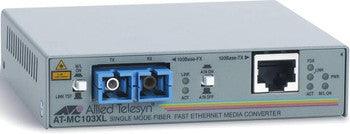 Allied Telesis - AT-MC103XL - 100Mbps 100Base-FX/TX Single-mode Fiber 15km 1310nm RJ-45 / SC Connector Media Converter