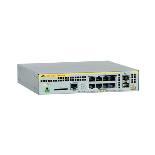 AT-X230-10GP-10 Allied Telesis x230 AT-X230-10GP 8 x Ports PoE 1000Base-T + 2 x Ports SFP Layer 3 Managed Rack-Mountable Gigabit Ethernet Network Switch