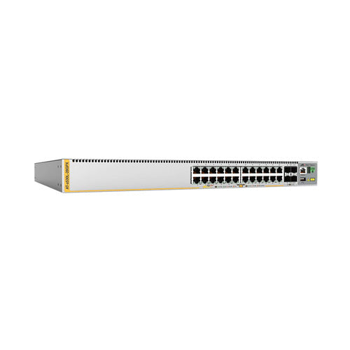 AT-X530L-28GPX-90 Allied Telesis x530L AT-X530L-28GPX 24 x Ports PoE+ 1000Base-T + 4 x Ports SFP+ Layer 3 Managed Rack-mountable Stackable Gigabit Ethernet Network Switch