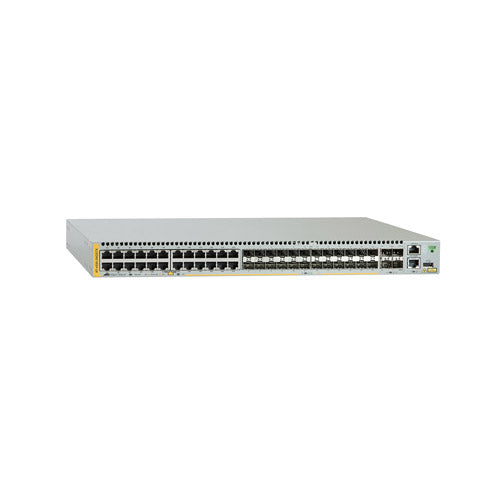 AT-X930-28GSTX-B91 Allied Telesis x930 AT-X930-28GSTX 24 x Ports 10/100/1000Base-T + 24 x Ports SFP + 4 x Ports SFP+ Layer 3 Managed 1U Rack-Mountable Stackable Gigabit Ethernet Network Switch