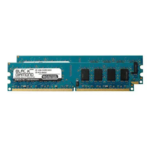 BD1GX2800MD10 - Black Diamond 2GB Kit (2x1GB) DDR2-800MHz PC2-6400 Non-ECC Unbuffered CL6 240-Pin UDIMM 1.8V Dual Rank Memory Module