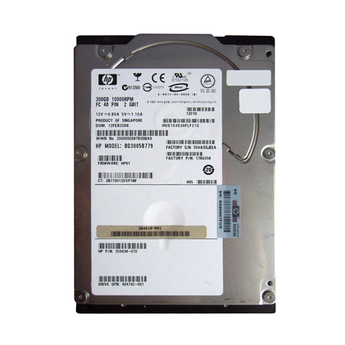 BD3005B779 HP 300GB 10000RPM Fibre Channel 2Gb/s Hot-Swappable 40-Pin LVD 3.5-inch Hard Drive