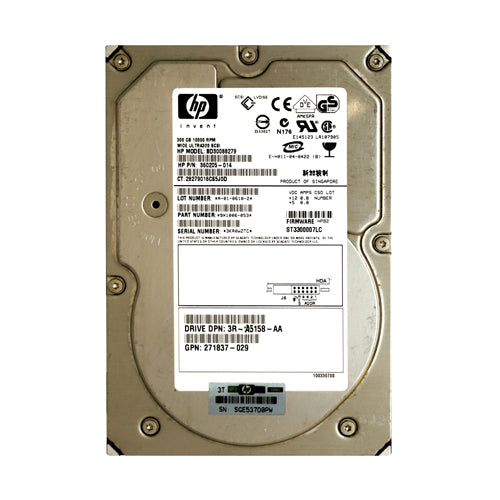 BD30088279 HP 300GB 10000RPM Ultra320 SCSI Hot-Pluggable 80-Pin LVD 3.5-inch Hard Drive for ProLiant Server