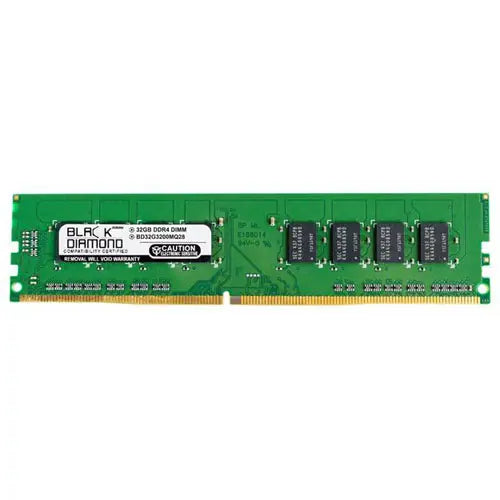 BD32G3200MQ28 - Black Diamond 32GB DDR4-3200 MHz PC4-25600 ECC CL22 288-Pin DIMM 1.2V 2Rx8 Memory Module