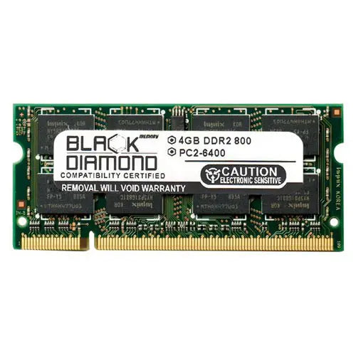 BD4G800MDN16 - Black Diamond 4GB DDR2-800 MHz PC2-6400 non-ECC Unbuffered CL6 200-Pin SODIMM 1.8V 2Rx8 Memory Module