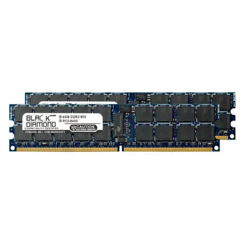 BD4GX2800MDR97 - Black Diamond 8GB Kit (2 x 4GB) DDR2-800 MHz PC2-6400 ECC Registered CL6 240-Pin RDIMM 1.8V 2Rx4 Memory Module