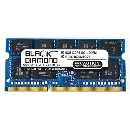 BD8G1600MTO22 - Black Diamond 8GB DDR3-1600 MHz PC3-12800 non-ECC Unbuffered CL11 204-Pin SODIMM 1.5V 2Rx8 Memory Module