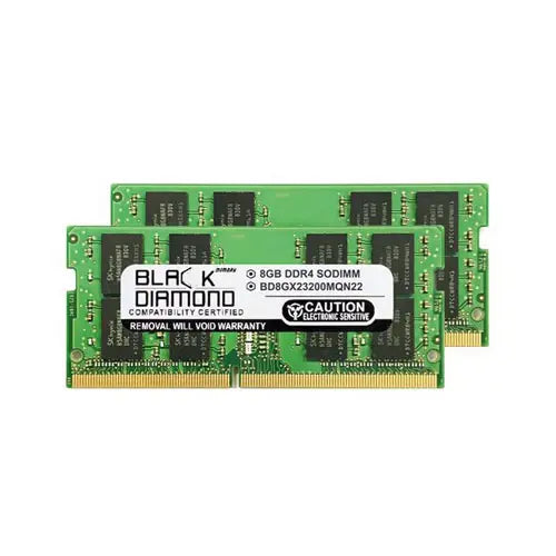 BD8GX23200MQN22 - Black Diamond 16GB Kit (2 x 8GB) DDR4-3200 MHz PC4-25600 non-ECC Unbuffered CL22 260-Pin SODIMM 1.2V 2Rx8 Memory Module