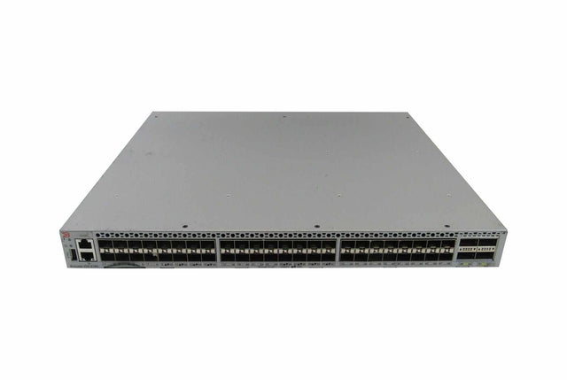 BR-VDX6740-64-F - Brocade VDX 6740 48 x Ports SFP+ 10GBase-X + 4 x Ports QSFP+ 40GBase-X 1U Rack-mountable Front-to-Back Airflow Gigabit Ethernet Switch