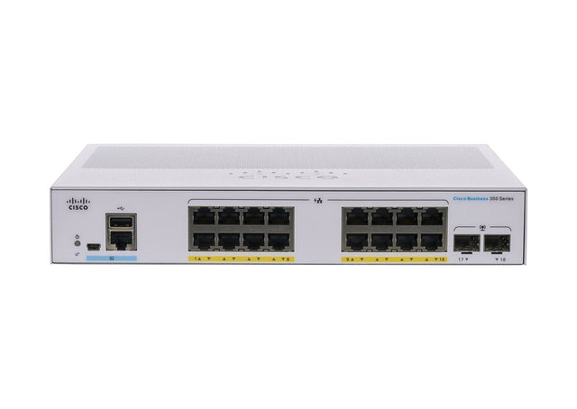 CBS350-16P-E-2G-NA - Cisco Business 350 16P PoE+ RJ-45 2P SFP L3 Switch