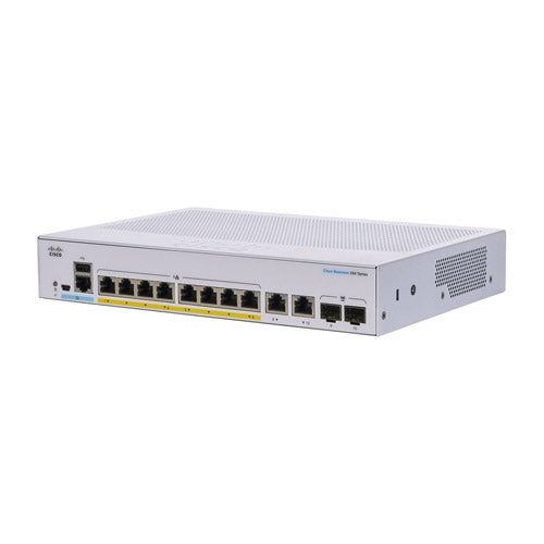 CBS350-8P-2G-NA Cisco Business 350 8 x Ports PoE+ 10/100/1000Base-T + 2 x SFP Ports Layer 2 Managed Rack-mountable Gigabit Ethernet Switch