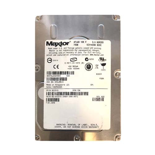 CC315 Dell 73GB 10000RPM Ultra360 SCSI Hot-Pluggable 8MB Cache 80-Pin 3.5-Inch Hard Drive with Tray for PowerEdge Servers