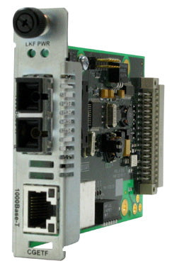 CGETF1040-110 Transition 1000Base-T (RJ-45) to SFP Slot (Empty) for Gigabit Ethernet Point System Slide-In-Module Media Converter
