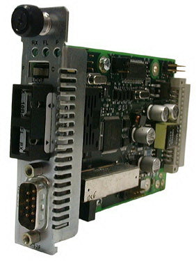 CRS2F3115-100 Transition DB-9 to 1310 NM Single-Mode (SC) 40 Kilometers/24.9 Miles for RS232 with Remote Management Point System Slide-In-Module Media Converter