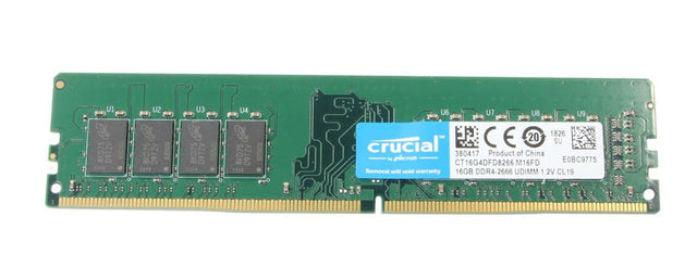 CT16G4DFD8266.M16FD Crucial 16GB PC4-21300 DDR4-2666MHz non-ECC Unbuffered CL19 288-Pin DIMM 1.2V Dual Rank Memory Module