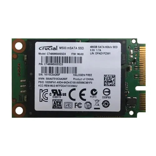CT480M500SSD3 Crucial M500 480GB Multi-Level Cell SATA 6Gb/s mSATA Solid State Drive