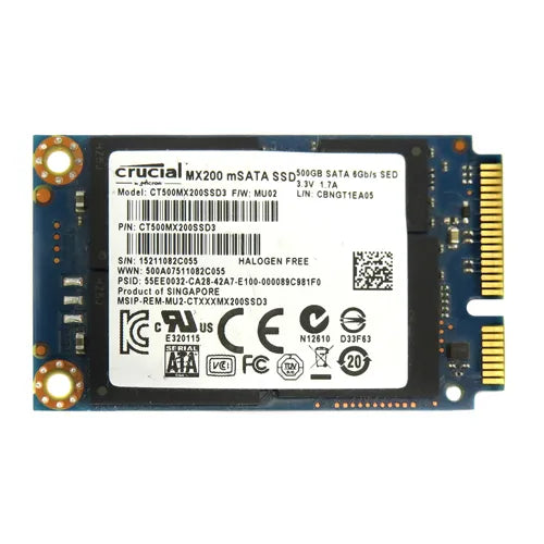 CT500MX200SSD3 Crucial MX200 500GB Multi-Level Cell SATA 6Gb/s mSATA 1.8-Inch Solid State Drive