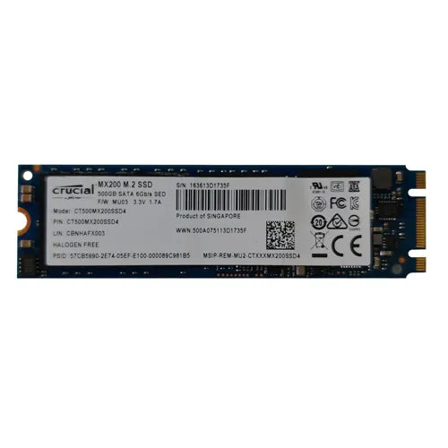 CT500MX200SSD4 Crucial MX200 500GB Multi-Level Cell SATA 6Gb/s M.2 2280 Solid State Drive