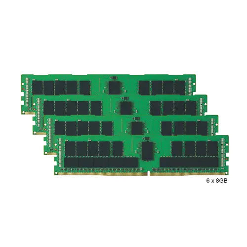 6CN74AV - HP 48GB Kit (6 x 8GB) DDR4-2933MHz PC4-23400 ECC Registered CL21 288-Pin RDIMM 1.2V Single Rank Memory