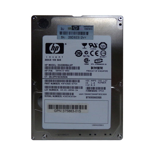 DG0300BALVP HP 300GB 10000RPM SAS 3Gb/s SFF Hot-Pluggable Dual Port 2.5-inch Hard Drive with Tray for Gen1 to Gen7 ProLiant Server