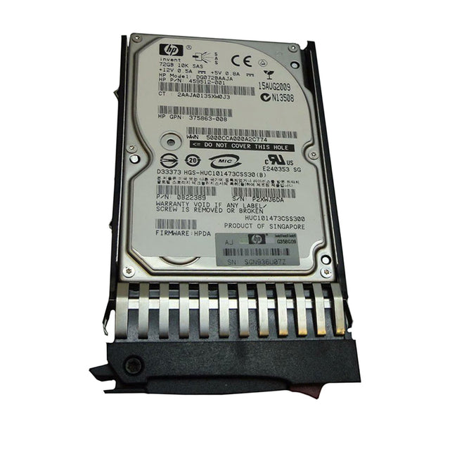 DG072BAAJA - HP 73GB 10000RPM SAS 3GB/s Hot-Pluggable Dual Port 2.5-inch Hard Drive