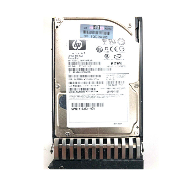 DH072ABAA - HP 73GB 15000RPM SAS 3GB/s Hot-Pluggable Single Port 2.5-inch Hard Drive