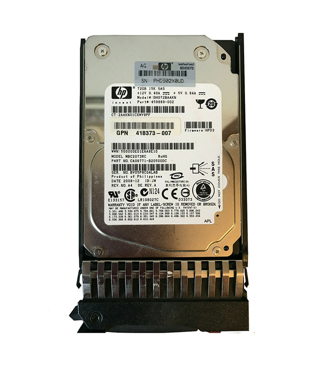 DH072BAAKN - HP 73GB 15000RPM SAS 3Gb/s Hot-Pluggable Dual Port 2.5-inch Hard Drive