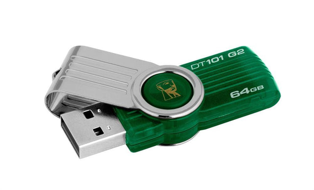 DT101G2/64GBZCR Kingston DataTraveler 101 G2 64GB USB 2.0 Flash Drive (Green)