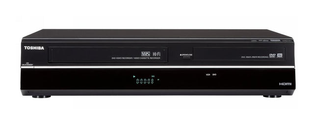DVR670 Toshiba DVD/VCR Combo DVD+R/RW, DVD-R/RW, CD-RW, VHS DVD Video, Video CD, SVCD, CD-DA, JPEG, DivX, Picture CD, MP3, WMA Playback Progressive Scan 8Hour Recording Black (Refurbished)