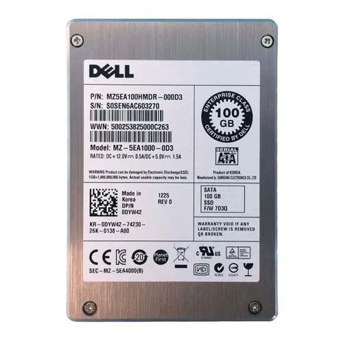DYW42 Dell 100GB Multi-Level Cell SATA 3Gb/s Hot-Pluggable 2.5-Inch Solid State Drive for PowerEdge Servers