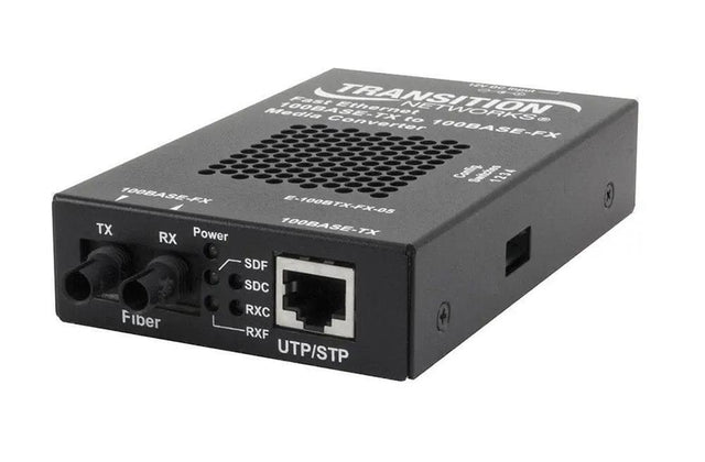 E-100BTX-FX-05(HT)-LA Transition Networks 100Mbs Tx To Fx High Temp Conv (St) Media Converter W/La Ps