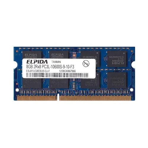 EBJ81UG8BAS0-DJ-F - Elpida 8GB DDR3-1333MHz PC3-10600 Non-ECC Unbuffered CL9 204-Pin SODIMM 1.35V Dual Rank Memory