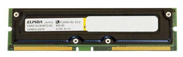 EBR51EC8ABFD-8C-40 Elpida 512MB PC800 800MHz 40ns ECC 184-Pin Rambus RDRAM DIMM