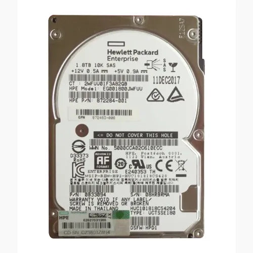 EG001800JWFUU HP 3Par 1.8TB 10000RPM SAS 12Gb/s 2.5-Inch Hard Drive