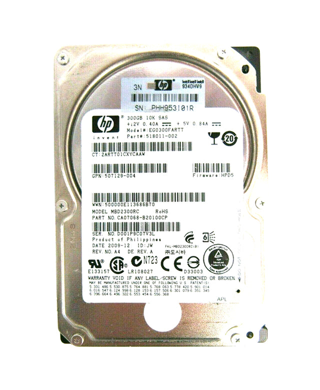 EG0300FARTT - HP 300GB 10000RPM SAS 6Gb/s 2.5-inch Hard Drive