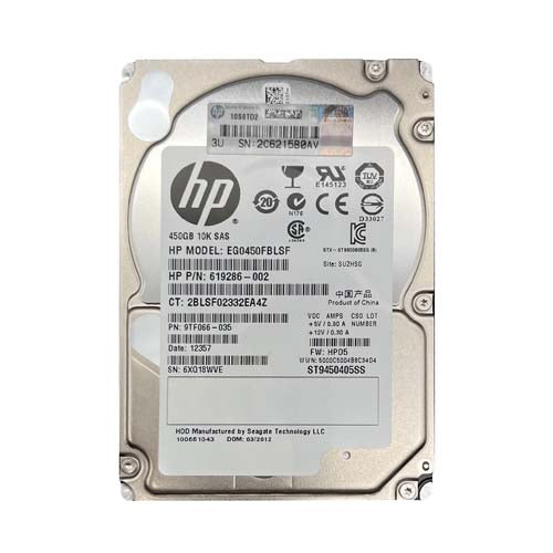 EG0450FBLSF HP 450GB 10000RPM SAS 6Gb/s Hot-Pluggable Dual Port SFF 2.5-Inch Enterprise Hard Drive with Tray for Gen1/7 ProLiant Server/Storage Array