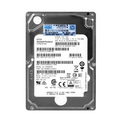 EG0600FCSPL HP 600GB 10000RPM SAS 6Gb/s Hot-Pluggable Dual Port SFF 2.5-inch Hard Drive with Tray for Gen1/7 ProLiant Server