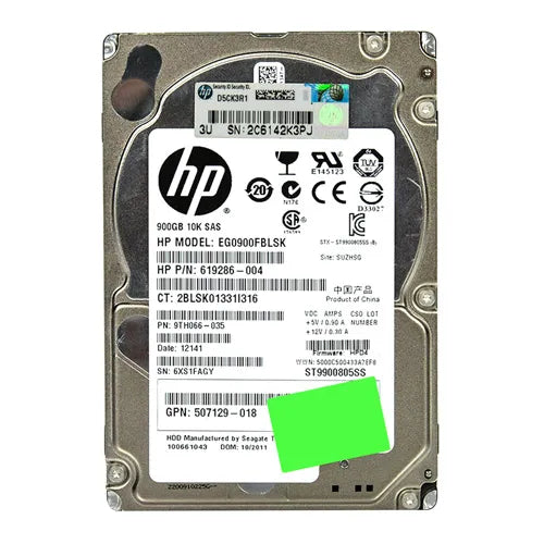 EG0900FBLSK HP 900GB 10000RPM SAS 6Gb/s Hot-Pluggable Dual Port SFF 2.5-inch Enterprise Hard Drive with Smart Carrier for Gen8/9 ProLiant Server/Storage Array
