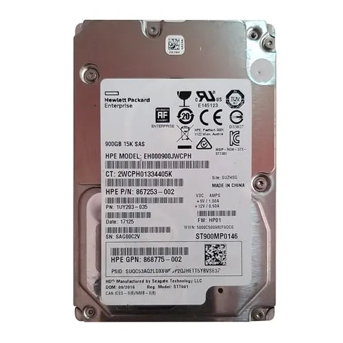 EH000900JWCPH HP 900GB 15000RPM SAS 12Gb/s Hot Swappable 2.5-Inch Hard Drive for ProLiant BL420c Gen9