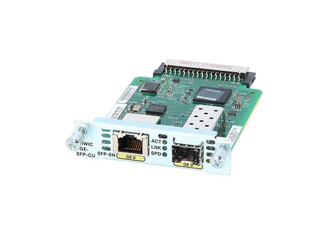 EHWIC-1GE-SFP-CU - Cisco 1 x RJ-45 Port 10/100/1000Base-T 1 x dual mode SFP Port Enhanced High-Speed Wireless Interface Card for 1921 ISR/ 1941 ISR Router