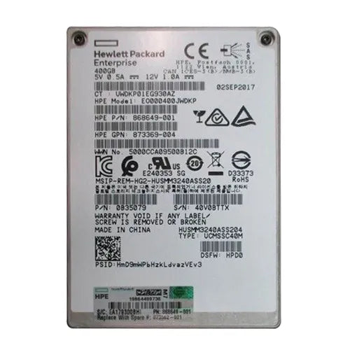 EO000400JWDKP HP 400GB SAS 12Gb/s Write Intensive Hot Swappable 2.5-Inch Solid State Drive