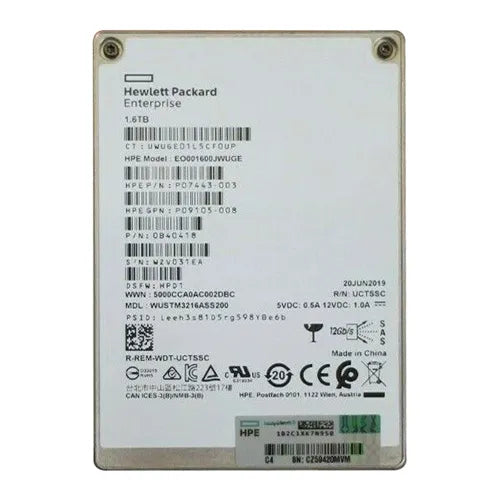 EO001600JWUGE HP 1.6TB SAS 12Gb/s Mixed Use 2.5-Inch Solid State Drive
