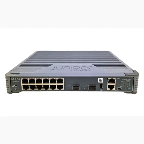 EX2300-C-12T-TAA Juniper EX2300 Series EX2300-C-12T 12 x RJ-45 Ports 10/100/1000BaseT + 2 x SFP+ Ports Layer 3 Managed Rack-mountable Gigabit Ethernet Network Switch