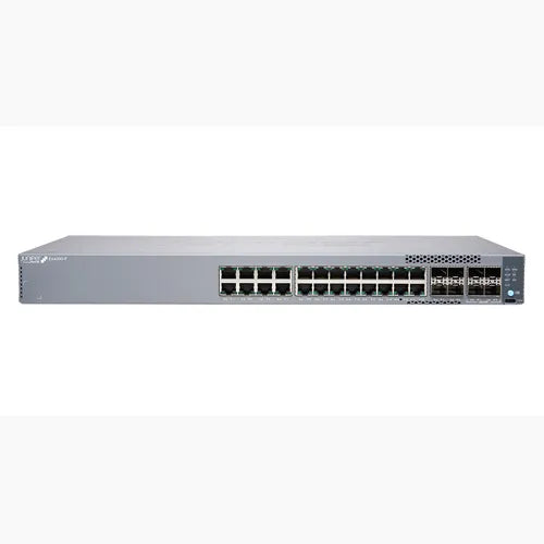 EX4100-F-24T Juniper EX4100 Series 24 x Ports 1000Base-T + 4 x Ports 10GbE Uplinks + 4 x Ports 10GbE Stacking/Uplink Ports Layer 3 Managed 1U Rack-mountable Gigabit Ethernet Network Switch