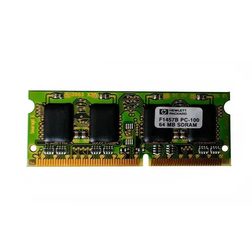 F1457B - HP 64MB 100MHz PC100 non-ECC Unbuffered CL2 144-Pin SoDimm Memory Module