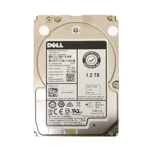FR6W6 Dell 1.2TB 10000RPM SAS 12Gb/s Hot-Pluggable 2.5-Inch Hard Drive with Tray for PowerEdge Server & PowerVault Storage Array