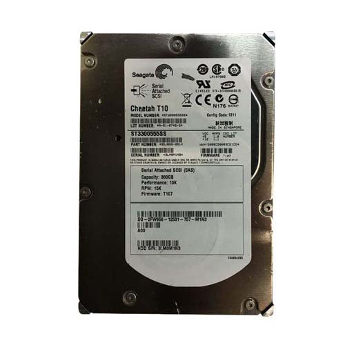 FW956 Dell 300GB 10000RPM SAS 3Gb/s Hot-Pluggable 16MB Cache 3.5-Inch Hard Drive with Tray for PowerEdge Servers